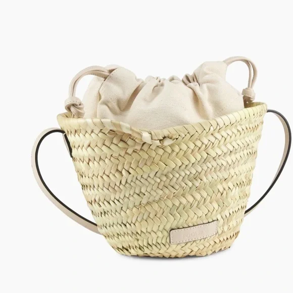 Poolside Mini Ibiza Handwoven Basket Crossbody Bag Coconut - Picture 15 of 16